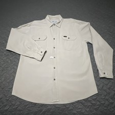 Carhartt Shirt Large Light Beige/Khaki Heavy Cotton Button Up Canvas Pockets