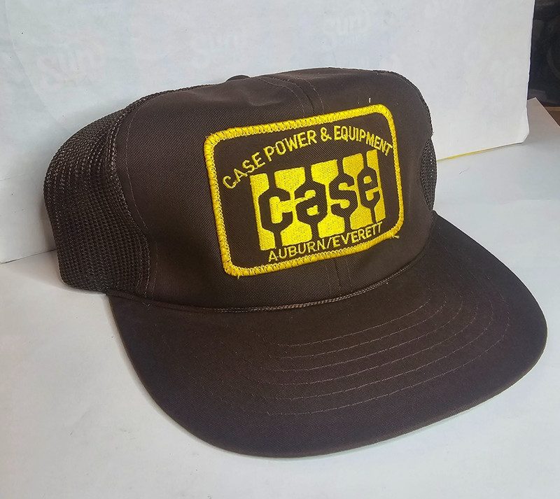 1980s CASE POWER & EQUIPMENT AUBURN EVERETT WASHINGTON HAT CAP TRUCKER SNAPBACK