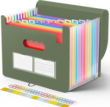Accordion File Organizer, 13 Pockets Expanding File Folder, Portable Monthly Pap