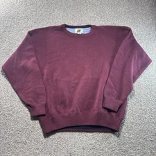 Field Gear Sweater Mens 2XL Maroon Crewneck Cotton Knit Pullover Casual