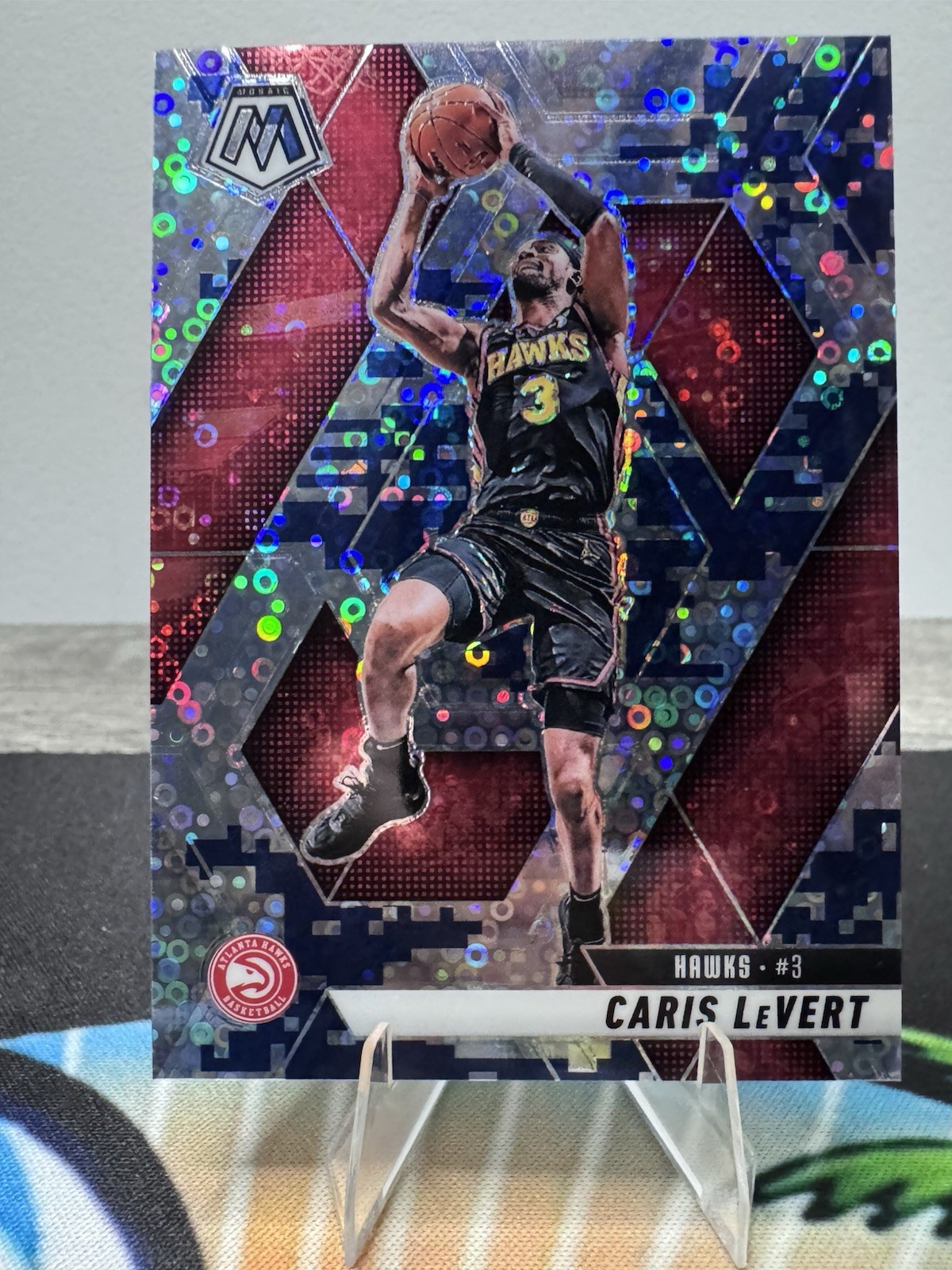 Caris LeVert 2024-25 Mosaic Fast Break Camo Blue 7/35 #103