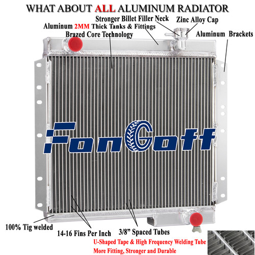 3 Rows Aluminum Radiator For 1970-1980 Toyota Land Cruiser FJ40 FJ45 L6 US