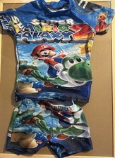 Mario Brothers Rash Guard 2 Piece Swimsuit Set Small