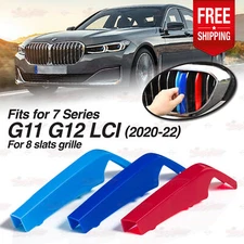 For BMW 7 Series G11 G12 LCI 2020-22 Kidney 8 Slats Grille M Sport 3 Color Cover