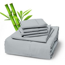 6 Piece Premium Bamboo Sheet Set, Deep Pockets, 50 Colors, 2200 Count, Soft