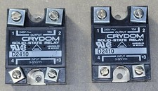 Set of 2 Crydom D2410 Solid State Relay Output 240Volt 10Amp, Input 3-32Volt.