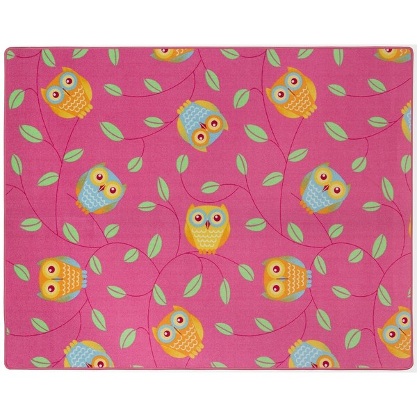 Happy Owls Teppich Eulen Kinderteppich Eule Spielteppich 133 X 170 Cm Pink-image