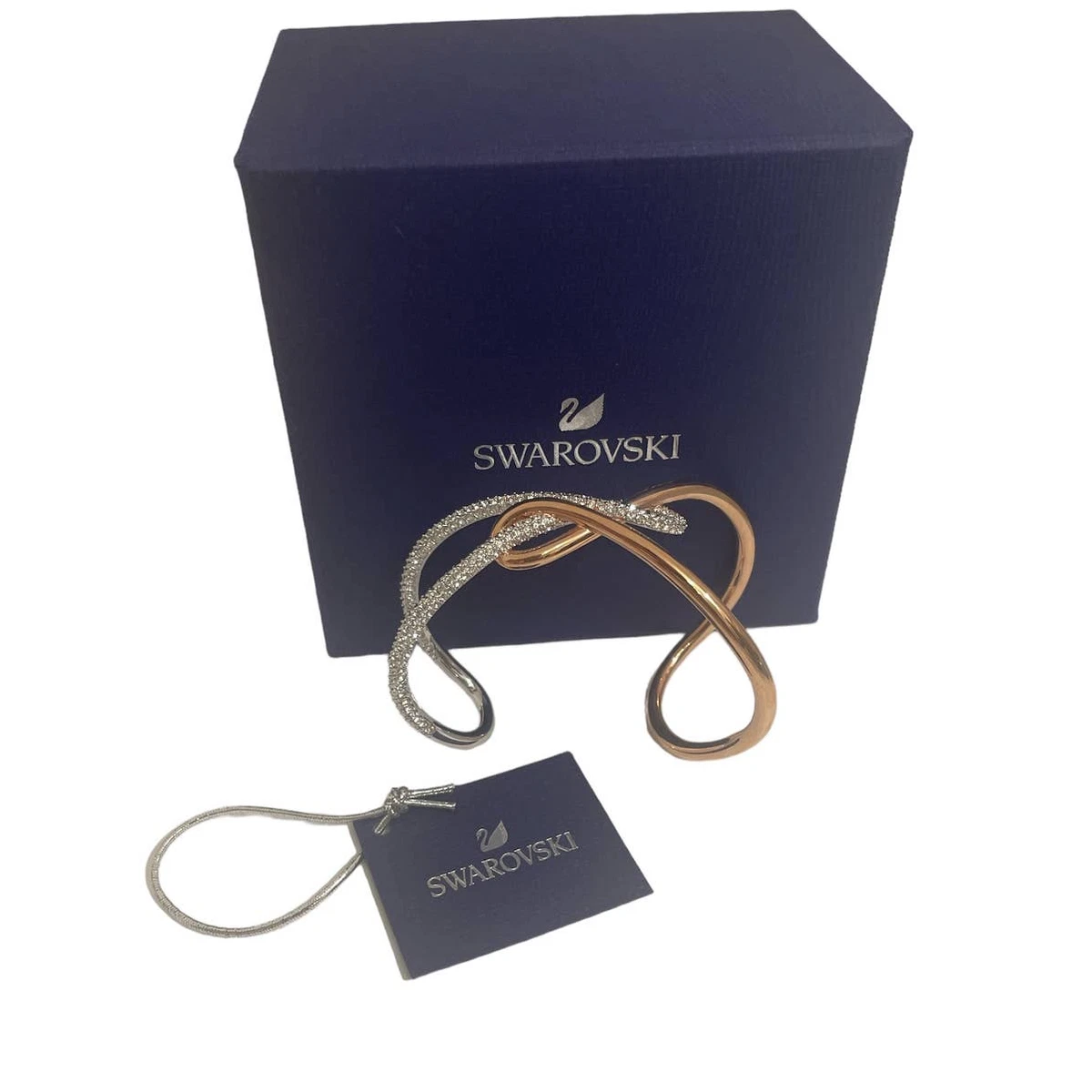 Swarovski Infinity Cuff White Mixed metal finish small New
