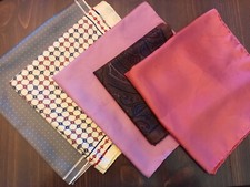Five Vintage Silk Handkerchiefs Made In Italy