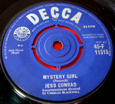 Jess Conrad Mystery Girl 7" UK ORIG 1961 Decca b/w The Big White House VINYL