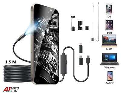 1080P Endoscope Inspection Camera Borescope Snake 1.5M For IOS iPhone / Android