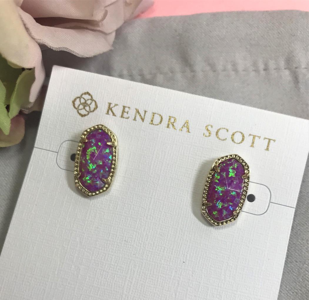 Kendra Scott Ellie Fushia Kyocera Opal Post Earrings NWT