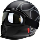 Viper RS07 Trooper Modular Open Face Motorcycle Helmet Matt Black Flames Large