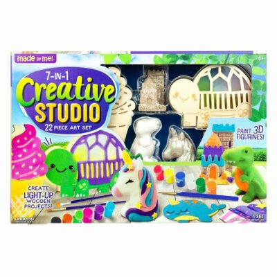 Brand NEW 7-in-1 Creative Studio, 22-Piece Art Set, Paint 3D Figurines & Light