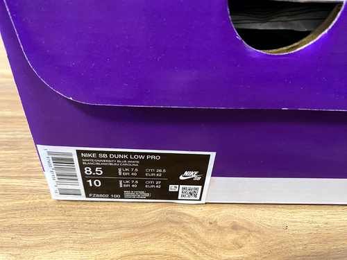 Nike SB Dunk Low Pro White US Men 8.5 EU 42 - Picture 4 of 6