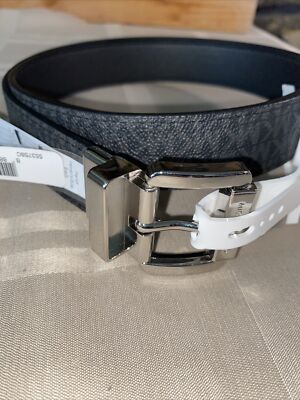 MICHAEL KORS BELT BLACK TO BLACK MK LOGO TWIST REVSESIBLE  display picture 1