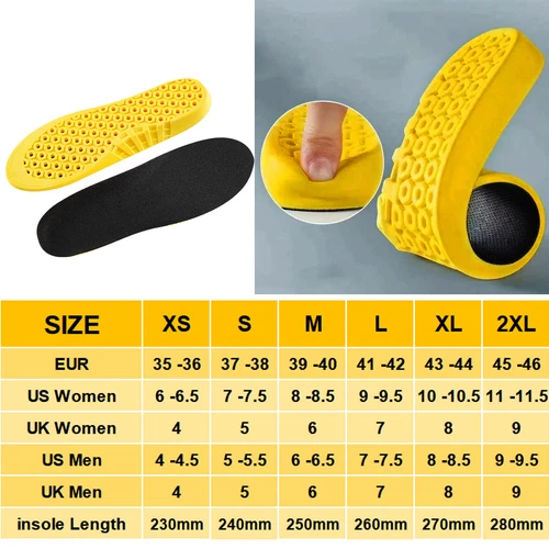 US Memory Foam Orthotic Arch Support Shoes Insoles Inserts Pads Women Men Unisex - Picture 2 of 14