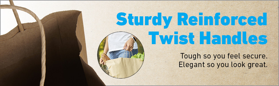 Paper Shopping Bags 100 Natural Kraft 16" x 6 x 12 ½" Retail Merchandise Handles