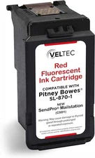 Veltec Made in USA Premium Postage Ink Cartridge Replacement for Pitney Red 