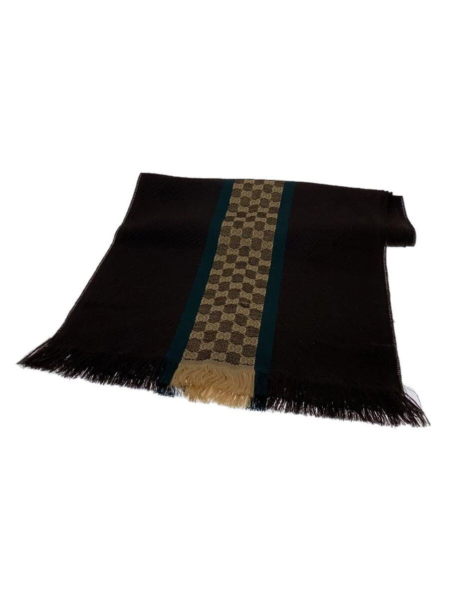 Echarpe femme GUCCI laine marron motif complet occasion