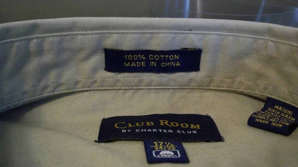 CHARTER CLUB ROOM MACY'S L/S TAN MEN'S SHIRT SZ 17 1/2 NEW - Image 2 of 4