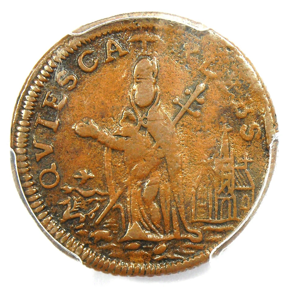 1670 New Jersey St Patrick Farthing Colonial Coin 1/4P - PCGS VF35 - $2000 Value - Image 4 of 4