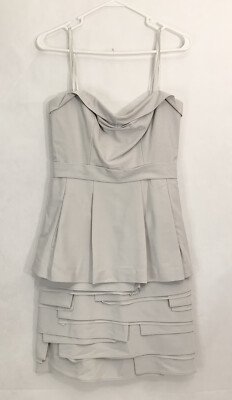BCBG MaxAzria Annika Gray Dress Size 4 28  Strapless Evening NWT $358