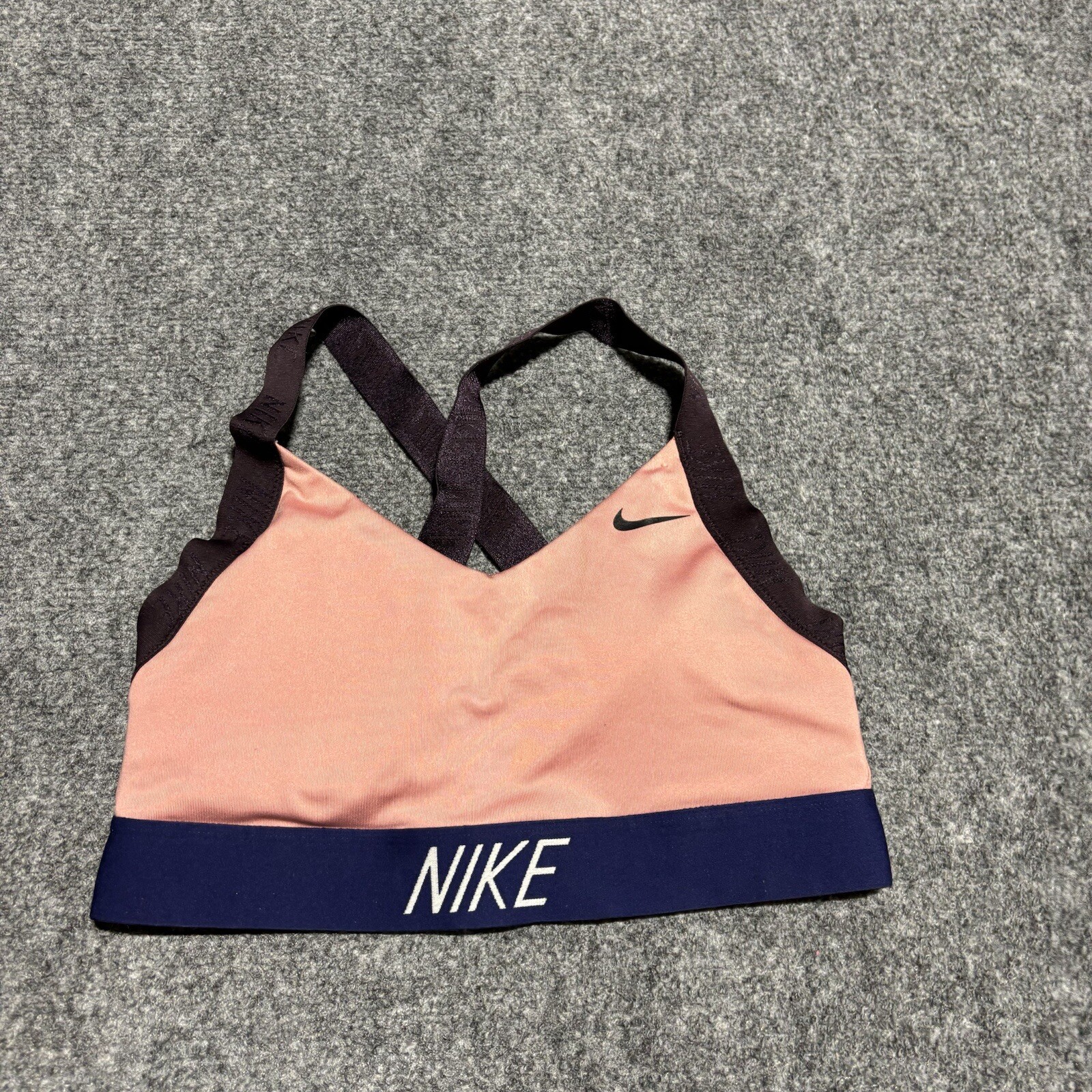 Nike Sports Bra Women's Small Multicolor Polyester Swoosh Athletic Dri-Fit  A14*-image