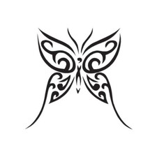 Tribal Butterfly Art - Vinyl Decal Sticker - Multiple Color Sizes - Ebn133