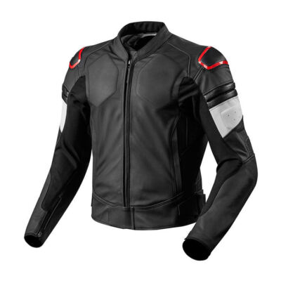 New Handmade Men Leather Jacket Black Stylish Racer Biker Bike