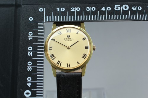 Vintage N Mint Universal Geneve 542101 Gold Römische Hand Gewunden Men Uhr Japan - Bild 9 von 11
