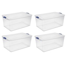 Sterilite 105 Quart Latch Box, Clear Plastic ...