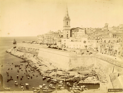 Tirage Albuminé Vintage - Église St. Jean à Malte, Circa 1875, Format 21x27 Cm