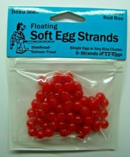 Beau Mac Floating Soft Egg Strands Cluster 13003 Red Roe Steelhead/Salmon/Trout
