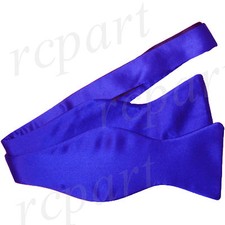 New in box men's self tie free style bow tie solid color 100 silk royal blue