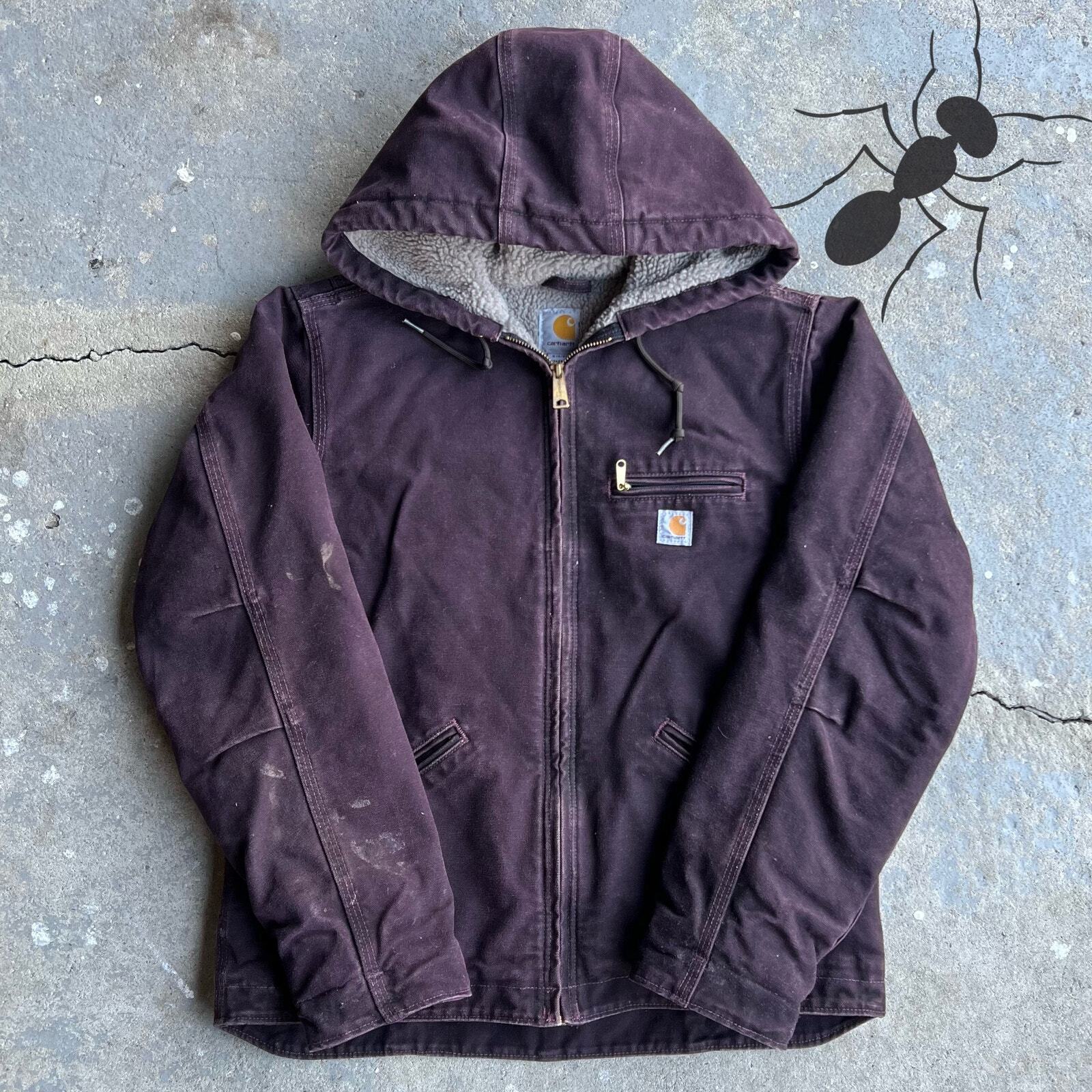 Vintage Y2K purple Carhartt hooded work jacket for women
