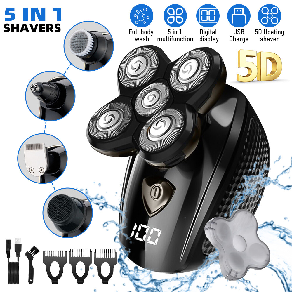 Men Grooming Kit 5D Shaver Floating Head Electric Razor Wet/Dry Beard Trimmer