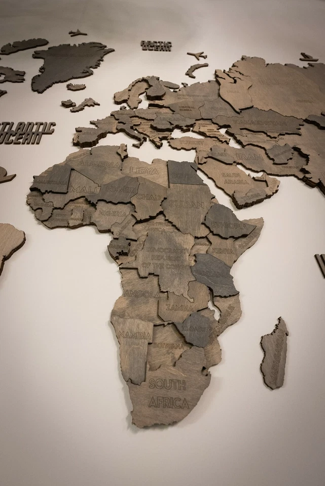 3D WORLD MAP WOOD WALL DECORATION, Wooden Decor ,Home Decor Maps Wall Hangings - Image 4 of 4