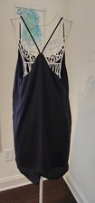 FOREVER 21 Little Black Dress Racerback Swing Double Layered Medium LBD