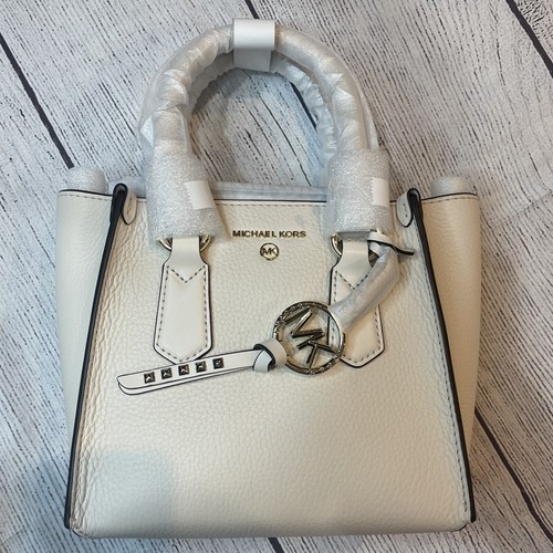 kris small pebbled leather satchel