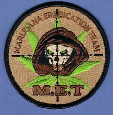DEA DRUG ENFORCEMENT ADMINISTRATION MARIJUANA EXTRACTION TEAM PATCH SKULL