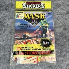 1986 M.A.S.K. Sticker Album & 10 Sticker Packs 3-D Glasses Play & Activity New