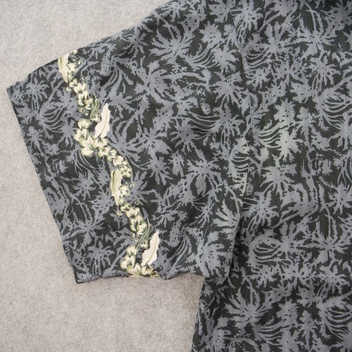 Tommy Bahama Shirt Mens 2XL XXL Gray Button Up Floral Short Sleeve Silk - Picture 4 of 11