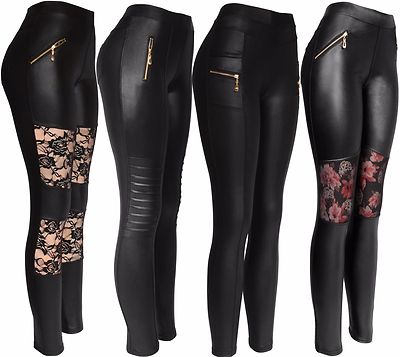Sexy Faux Leather Designs Leggings