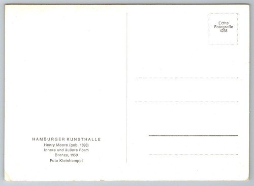 Postcard Hamburger Kunshhalle Henry Moore Bronze Sculpture Art Gallery Museum - Picture 2 of 2