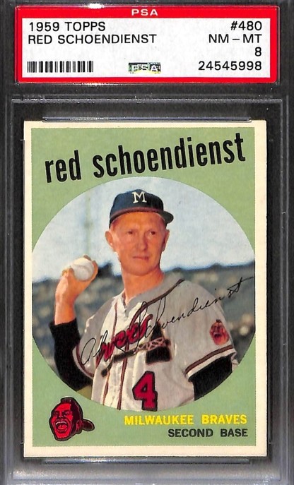 1959 Topps #480 Red Schoendienst PSA 8 NM-MT 24545998 