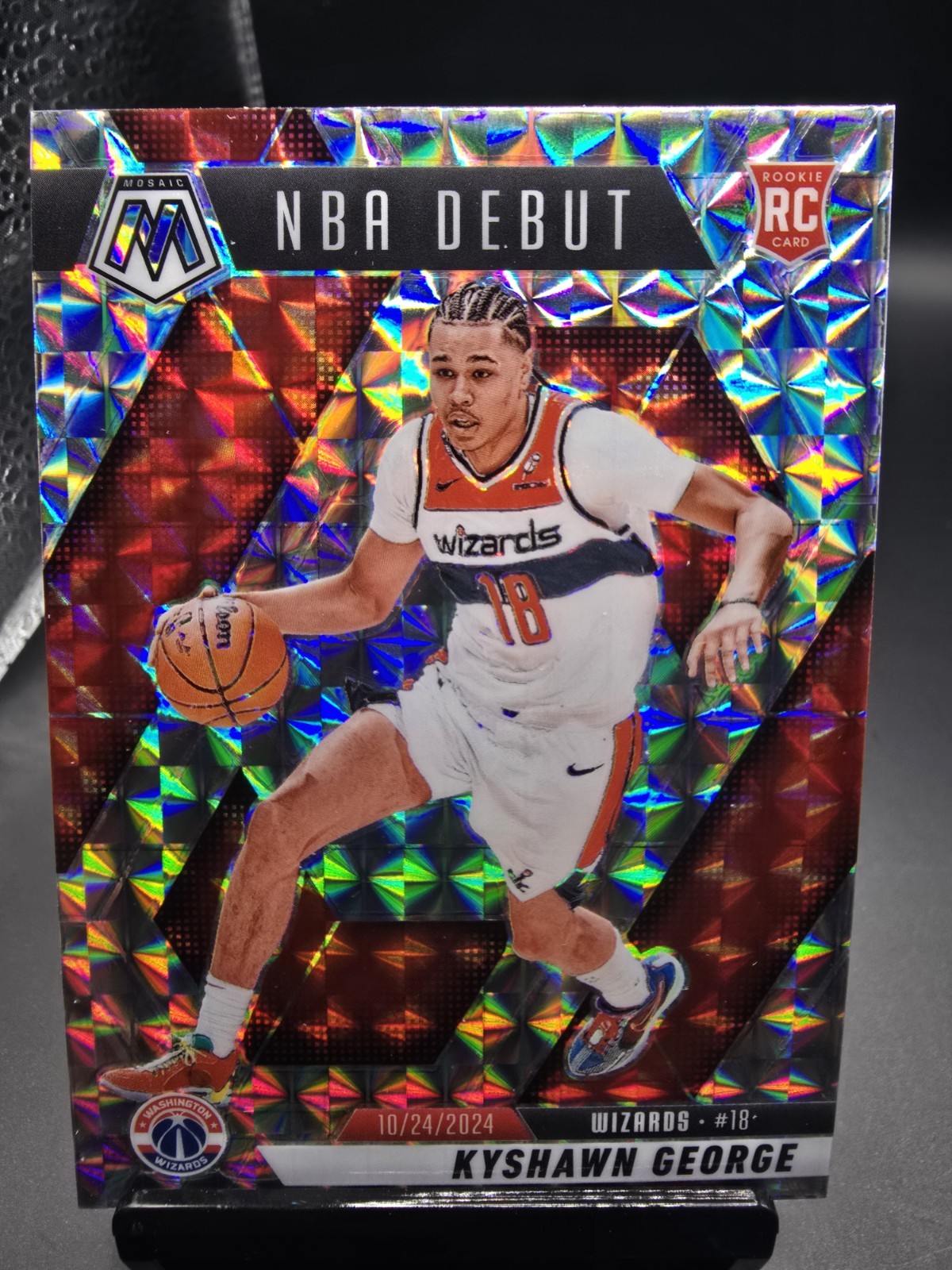 2024-25 Panini Mosaic NBA Debut Kyshawn George #256 Silver Reactive Prizm RC