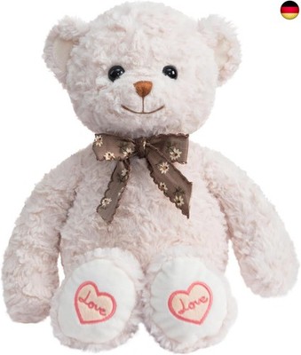 BEJOY Teddybär Kuscheltier mit Liebespfoten Schleife, Stofftiergeschenk zum