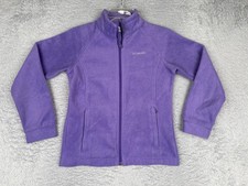 Columbia Jacket Girls Medium 10/12 Purple Fleece Full Zip Outdoor Hiking Warm