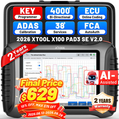 2026 XTOOL X100 PAD3 SE V2.0 IMMO Key FOB Programmer Car Diagnostic Tool Scanner